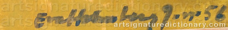 Authentic signature by Eva HOLMBERG JACOBSSON on Painting/Watercolour artwork