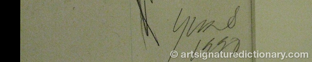 Authentic signature by Yllva SPENDRUP on artwork