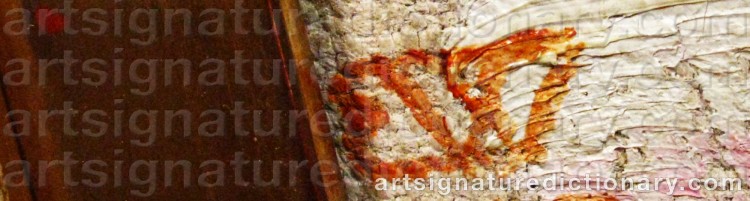 Authentic signature by Erik WERENSKIOLD on  artwork