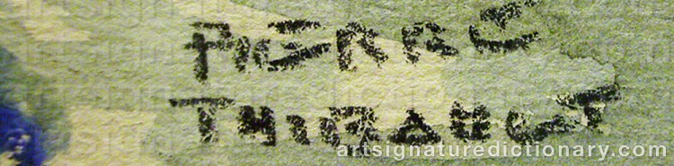 Authentic signature by Pierre THIBAULT on  artwork