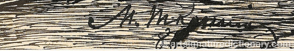 Authentic signature by Mikhail Stepanovich TKACHENKO on  artwork