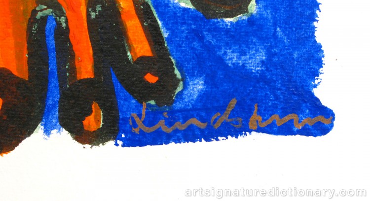 Close-up details showing Bengt LINDSTRÖM signature forgery characteristics