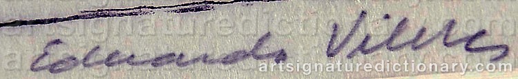 Authentic signature by Eduardo VILCHES on  artwork