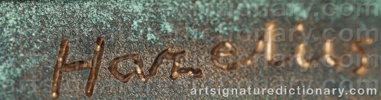 Authentic signature by Rolf HAZELIUS on Sculpture artwork