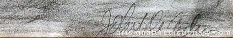 Authentic signature by John Louis De ANDREA on  artwork