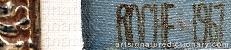 Authentic signature by Suzanne ROCHE on  artwork