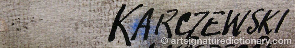 Authentic signature by Jan KARCZEWSKI on  artwork
