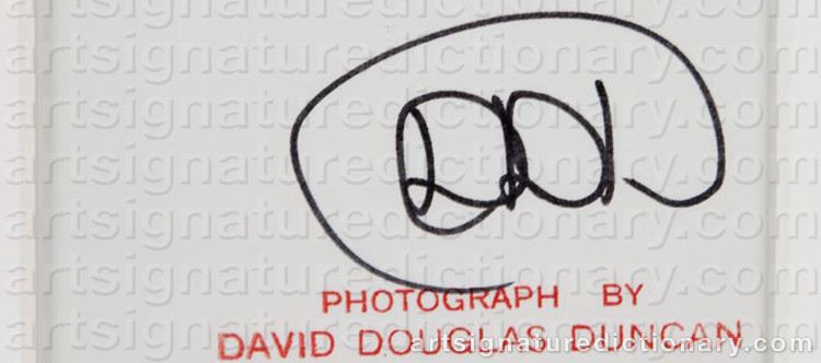 Authentic signature by David Douglas DUNCAN on  artwork