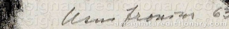 Authentic signature by Hans FRONIUS on  artwork