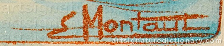 Authentic signature by Ernest MONTAUT on  artwork