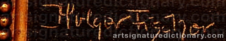 Authentic signature by Holger FISCHER on artwork