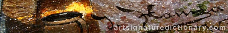 Authentic signature by Johann HAMZA on artwork