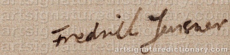 Authentic signature by Fredrik JENSNER on  artwork