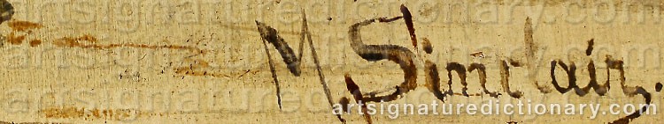 Authentic signature by Max SINCLAIR on  artwork