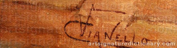 Authentic signature by Cesare VIANELLO on  artwork