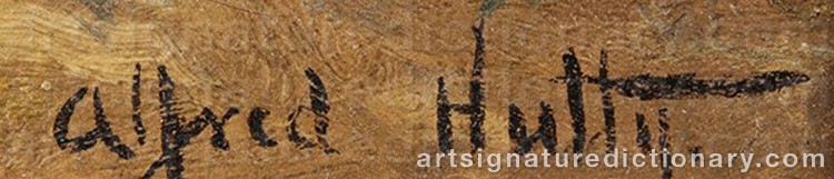 Authentic signature by Alfred Heber HUTTY on Painting/Watercolour artwork