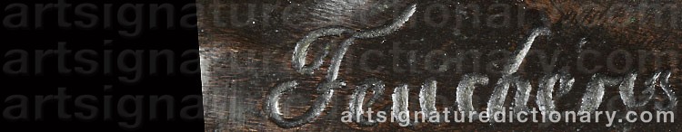 Authentic signature by Jean-Jacques FEUCHERE on  artwork