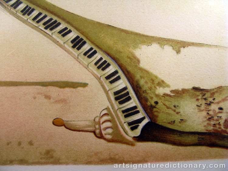 Close-up details showing Salvador DALI signature forgery characteristics