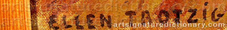Authentic signature by Ellen TROTZIG on artwork