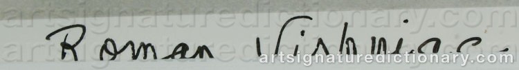 Authentic signature by Roman VISHNIAC on  artwork