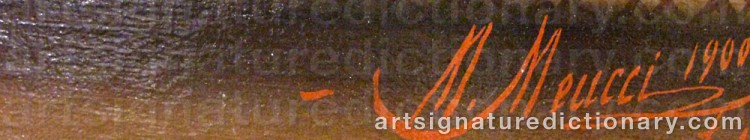 Authentic signature by Michelangelo MEUCCI on artwork