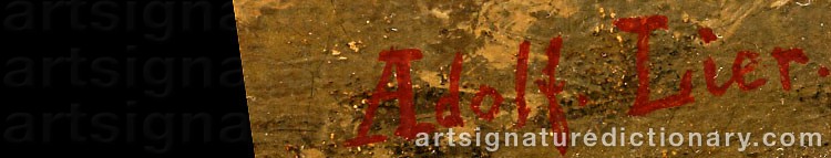Authentic signature by Adolf Heinrich LIER on  artwork