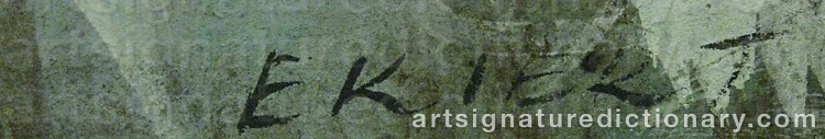 Authentic signature by Jean EKIERT on  artwork