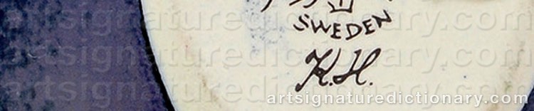Authentic signature by Kerstin HÖRNLUND on artwork