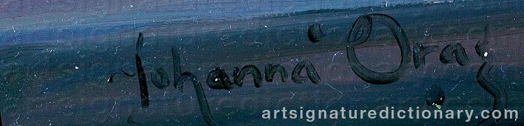 Authentic signature by Johanna ORAS on  artwork