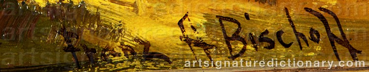Authentic signature by Franz Arthur BISCHOFF on Painting/Watercolour artwork