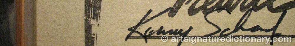 Authentic signature by Kenny SCHARF on  artwork