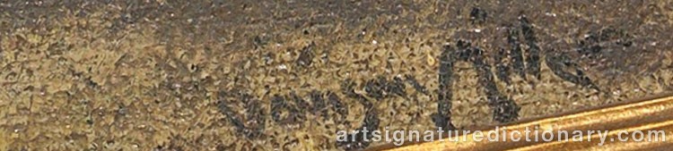 Authentic signature by Ralph Davidson MILLER on  artwork