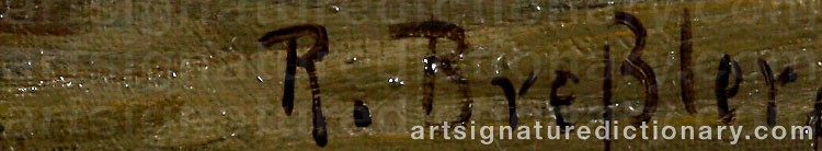 Authentic signature by Reinhold BRESSLER on  artwork