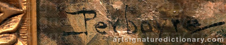 Authentic signature by Paul Emile Léon PERBOYRE on  artwork