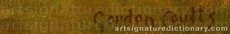 Authentic signature by Gordon Harrower COUTTS on Painting/Watercolour artwork