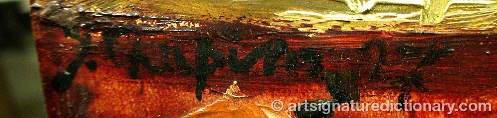 Authentic signature by Yakov Alexandrovich SHAPIRO on  artwork