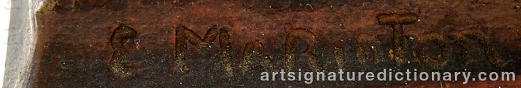 Authentic signature by Eugene MARIOTON on artwork