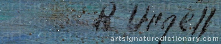 Authentic signature by Ricardo URGELL CARRERAS on artwork