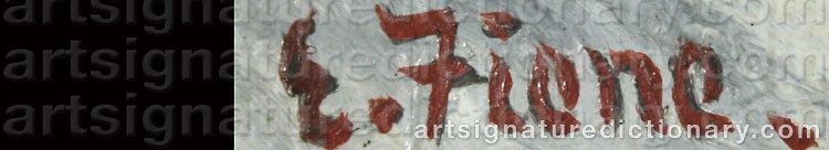 Authentic signature by Ernest FIENE on  artwork