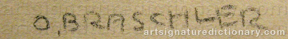 Authentic signature by Otto BRASCHLER on artwork