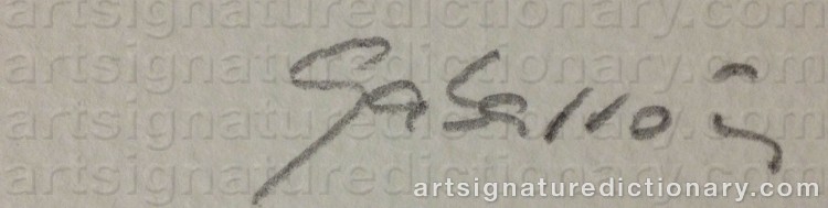 Authentic signature by Cristobal GABARRON BETEGON on Drawing/Graphic/Print artwork
