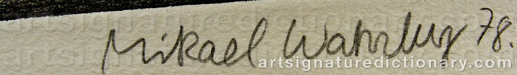 Authentic signature by Mikael WAHRBY on  artwork