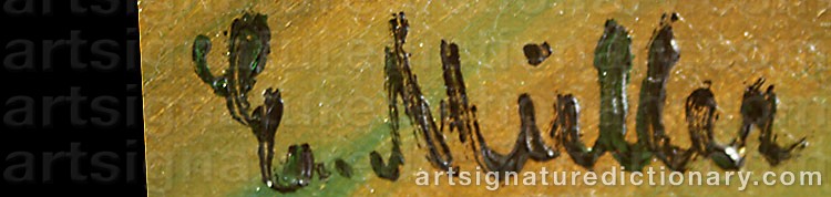 Authentic signature by Ernst Emmanuel MÜLLER on  artwork
