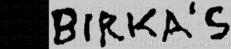 Authentic signature by Akos BIRKAS on  artwork