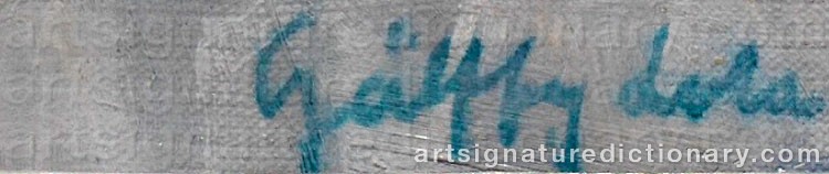 Authentic signature by Lola GALFFY on  artwork