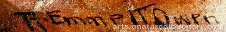 Authentic signature by Robert Emmett OWEN on  artwork