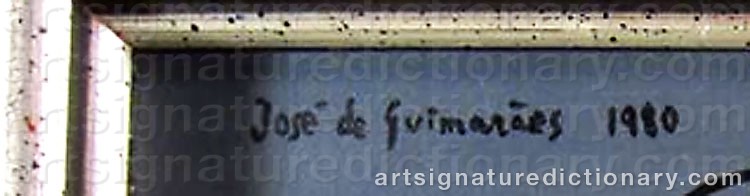 Authentic signature by José De GUIMARAES on  artwork