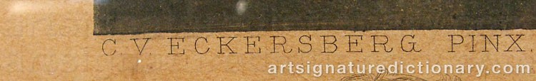 Authentic signature by C. W. ECKERSBERG on  artwork