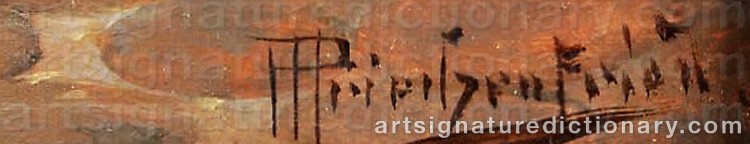 Authentic signature by Alois Heinrich PRIECHENFRIED on  artwork