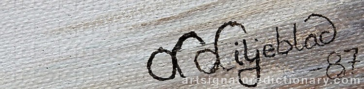 Authentic signature by Leif LILJEBLAD on artwork